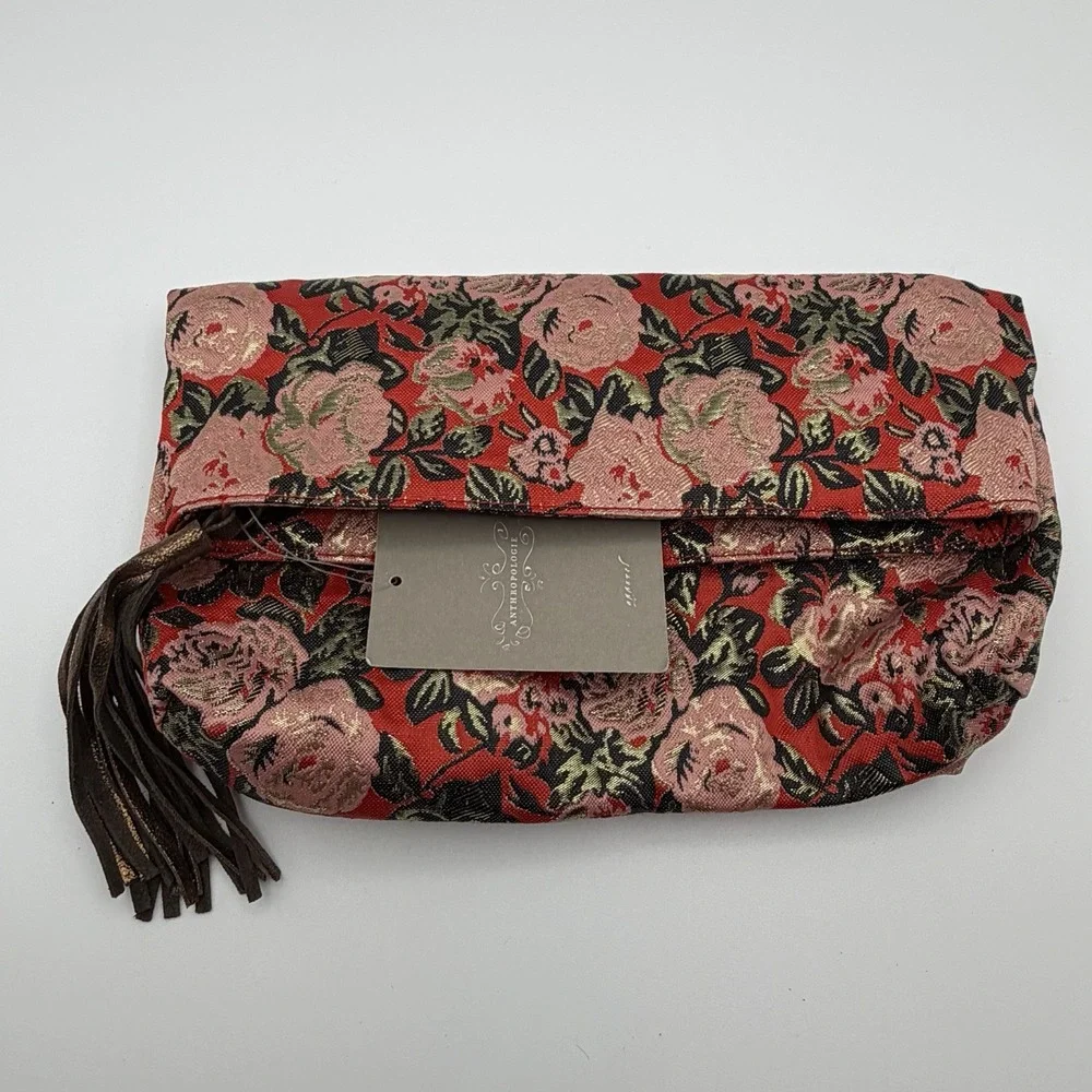 Anthropologie Mlyn‎ Floral Jacquard Fold-Over Clutch NWT
